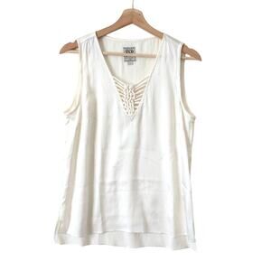 GoSilk Go Women's Washable Silk Tank Top Cream Soft White Size Small Excellent S